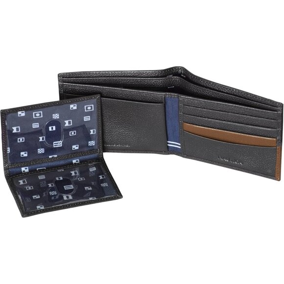 Nautica Men's Bifold Leather Wallet RFID Blocking ID Window Card Slots Brown - Picture 2 of 7